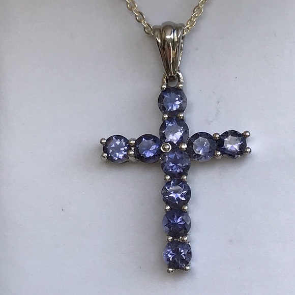 Tanzanite Crucifix Necklace - Picture 6 of 8